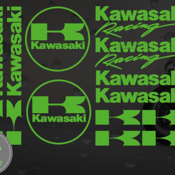 X-12-Kawasaki-Decal-Sticker-Set-For-Motorcycle-Bike-Helmets-sheet-of-decals-155469945613